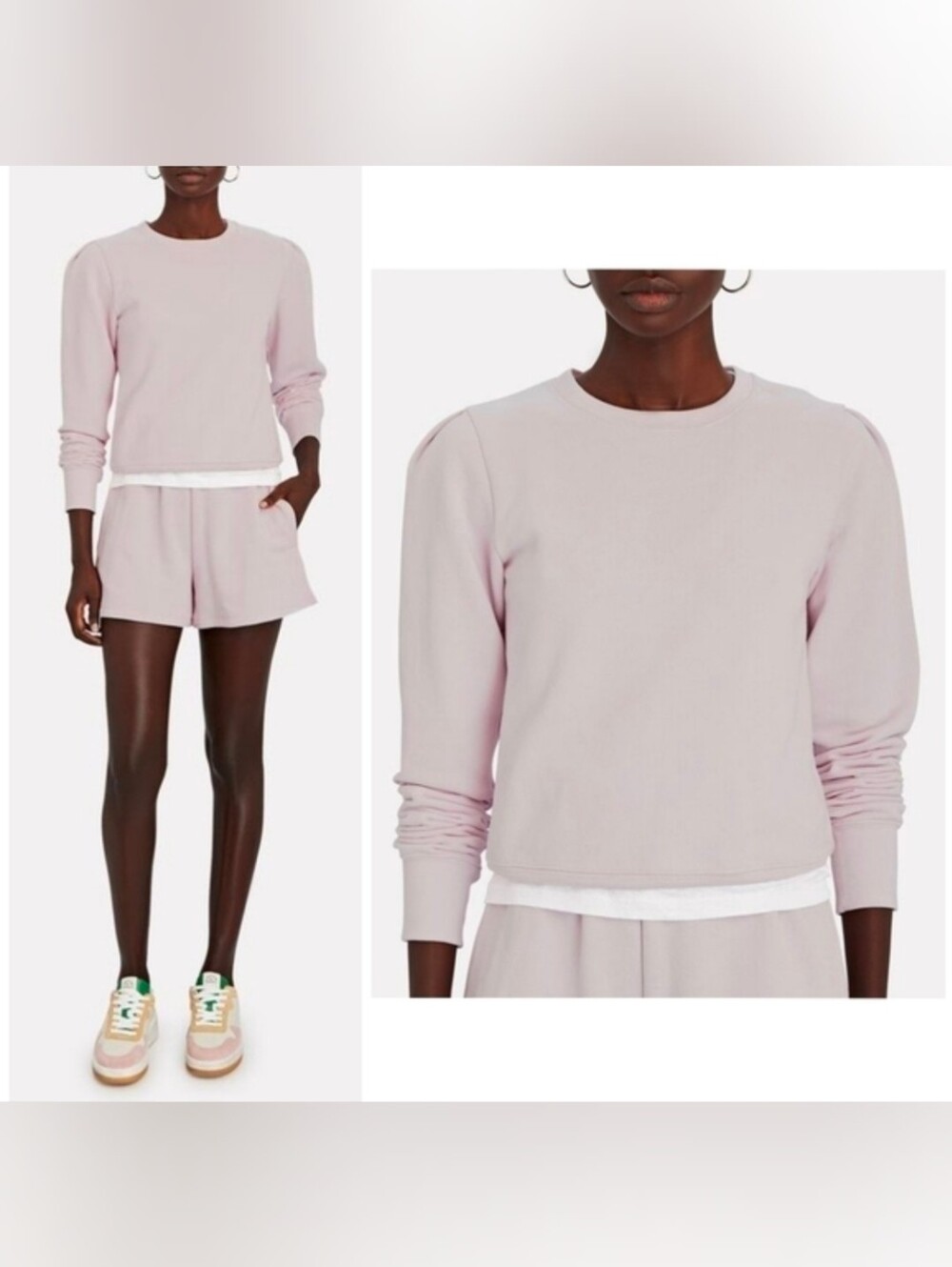 A.L.C. Avery Cotton Crewneck Sweatshirt Pink
